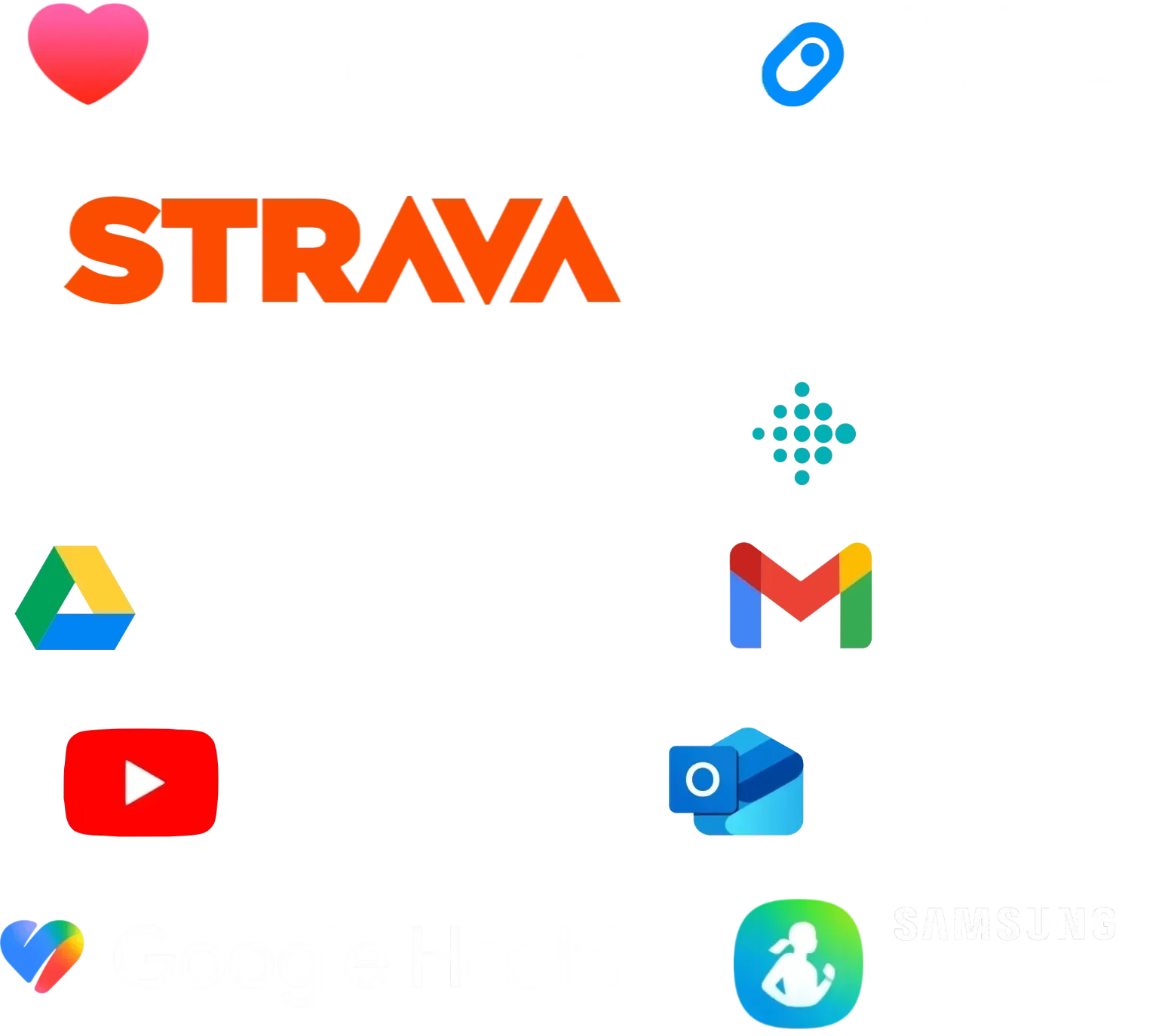 Logos for apps that can import data into MindDrive